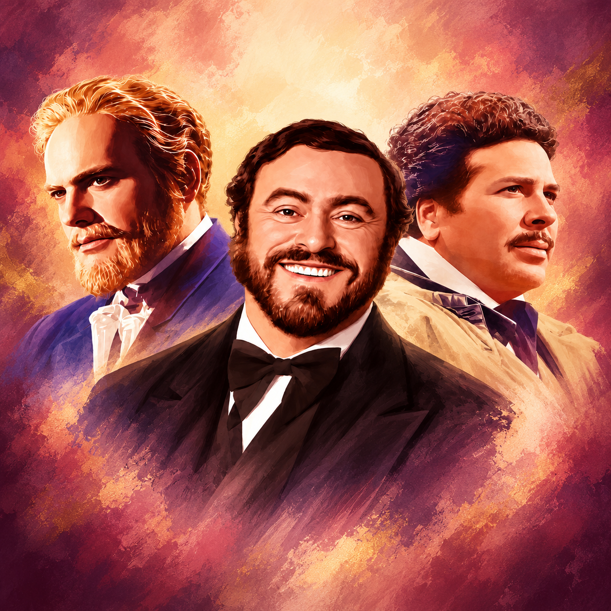Luciano Pavarotti, Gino Bechi & Rolando Panerai