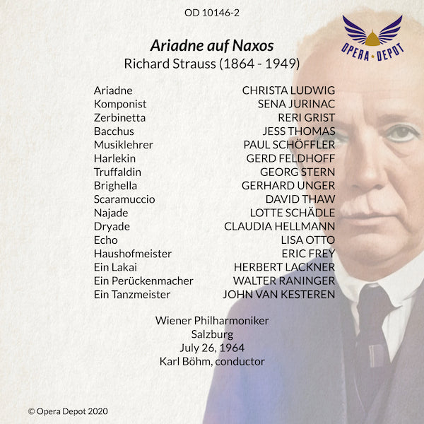 Strauss: Ariadne auf Naxos - Ludwig, Grist, Thomas, Jurinac, Schöffler, Feldhoff; Böhm. Salzburg, 1964