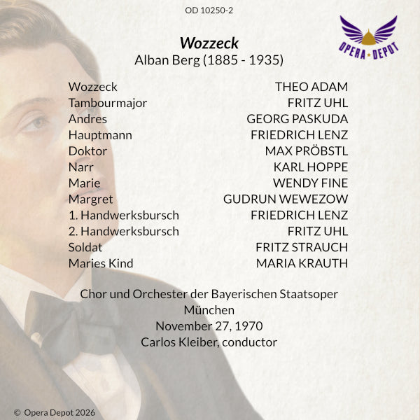 Berg: Wozzeck - Adam, Fine, Uhl, Paskuda, Proebstl; C. Kleiber.  München, 1970
