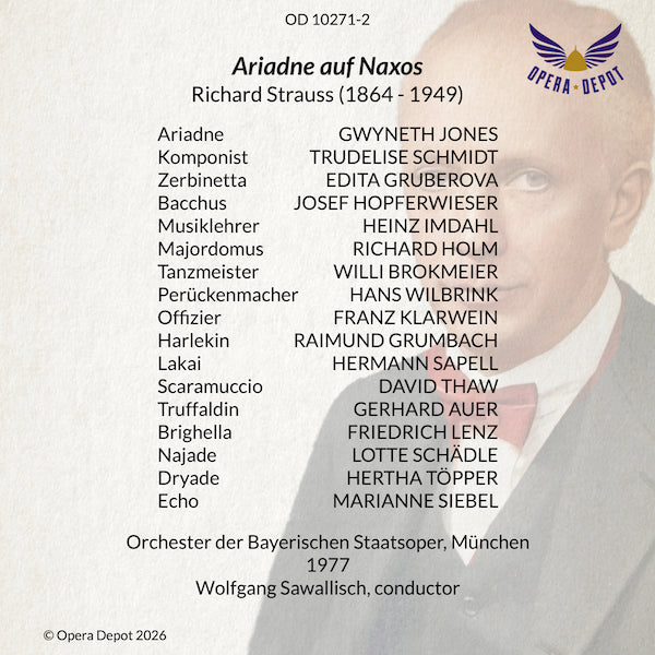 Strauss: Ariadne auf Naxos - Jones, Gruberova, Hopferwieser, Schmidt; Sawallisch.  München, 1977