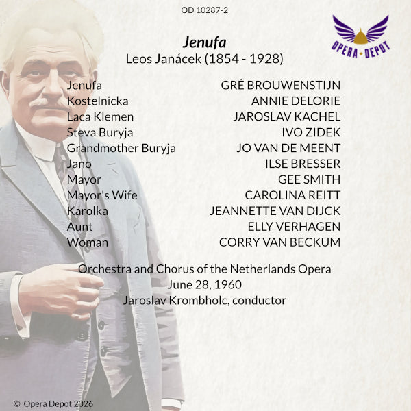 Janacek: Jenufa - Brouwenstijn, Delorie, Kachel, Zidek; Krombholc. The Hague, 1960