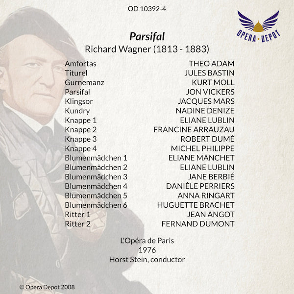 Wagner: Parsifal - Vickers, Denize, Moll, Adam, Bastin; Stein. Paris, 1976