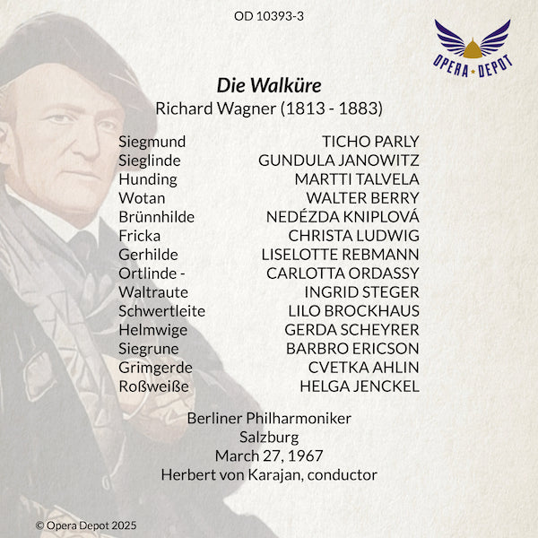 Wagner: Die Walküre - Kniplova, Berry, Janowitz, Parly, Ludwig, Talvela; Karajan. Salzburg, 1967