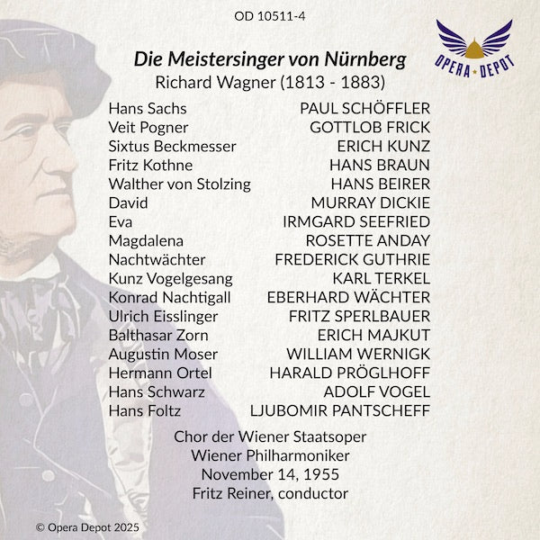 Wagner: Die Meistersinger von Nürnberg - Schöffler, Seefried, Beirer, Frick, Kunz; Reiner. Wien, 1955