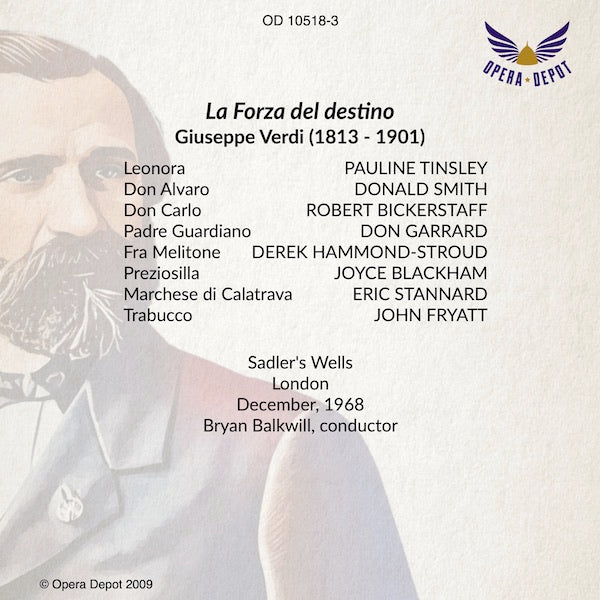 Verdi: La Forza del destino (In English) - Tinsley, Smith, Bickerstaff, Gerrard, Hammond-Stroud; Balkwill. London, 1968