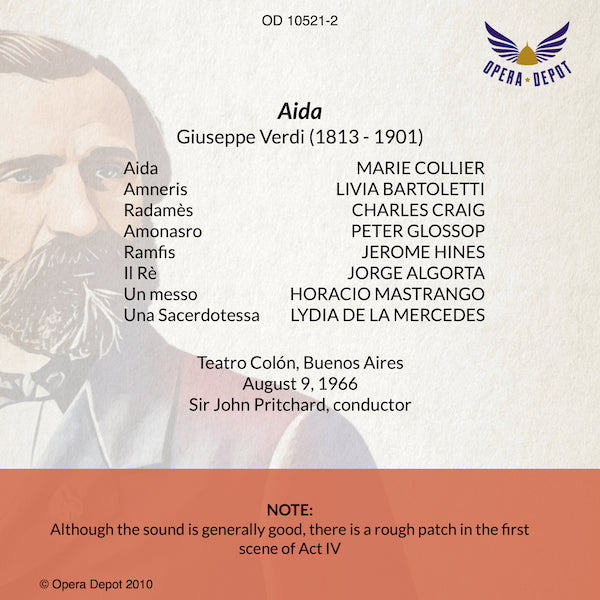 Verdi: Aida - Collier, Craig, Bartoletti, Glossop, Hines; Pritchard. Buenos Aires, 1966