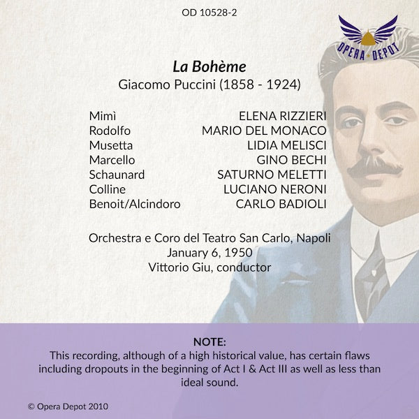 Puccini: La Bohème - Del Monaco, Rizzieri, Bechi, Neroni; Gui.  Napoli, 1950