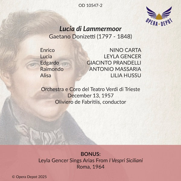 Donizetti: Lucia di Lammermoor - Gencer, Prandelli, Carta, Masssaria; de Fabritiis. Trieste, 1957