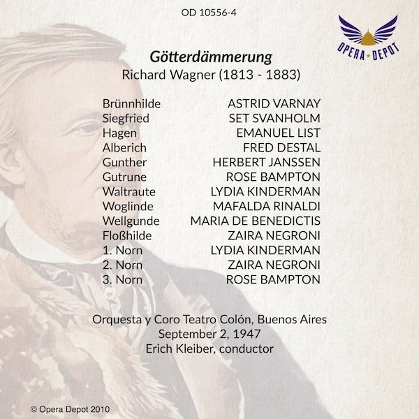 Wagner: Götterdämmerung - Varnay, Svanholm, List, Janssen, Bampton; E. Kleiber.  Buenos Aires, 1947