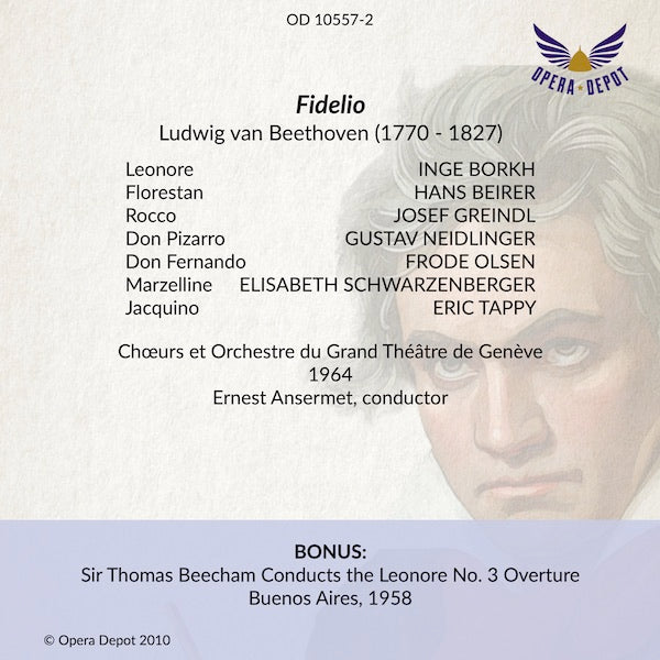 Beethoven: Fidelio - Borkh, Beirer, Greindl, Neidlinger, Tappy; Ansermet.  Geneva, 1964