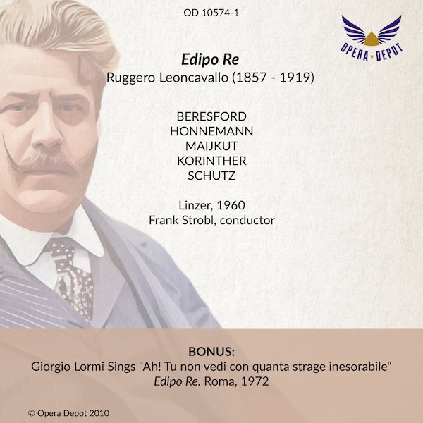 Leoncavallo: Edipo Re (In German) - Beresford, Honnemann, Maijkut, Korinther, Shutz; Strobl.  Linzer, 1960