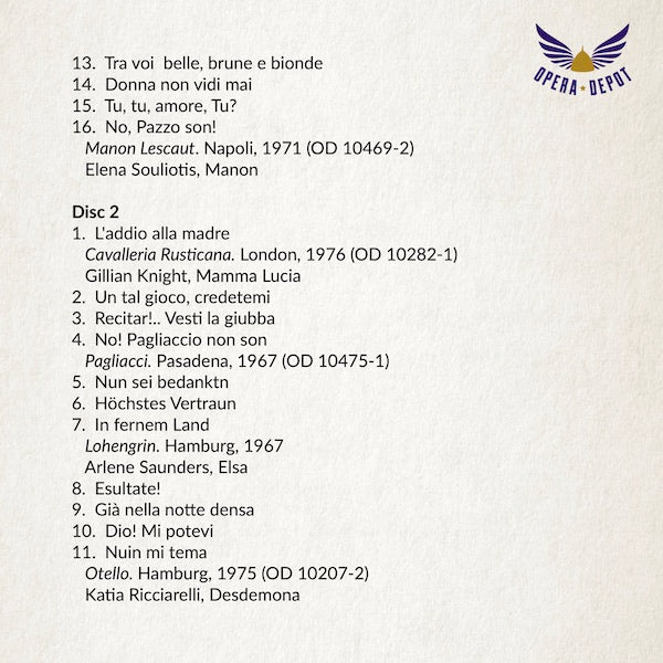 Compilation: Placido Domingo - Arias and excerpts from Elijah, Cav/Pag, Lohengrin, & More