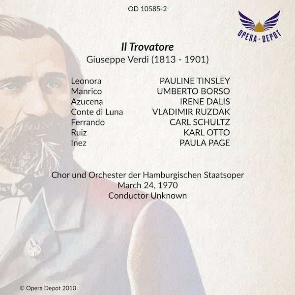 Verdi: Il Trovatore - Tinsley, Dalis, Borso, Ruzdak, Schultz.  Hamburg, 1970