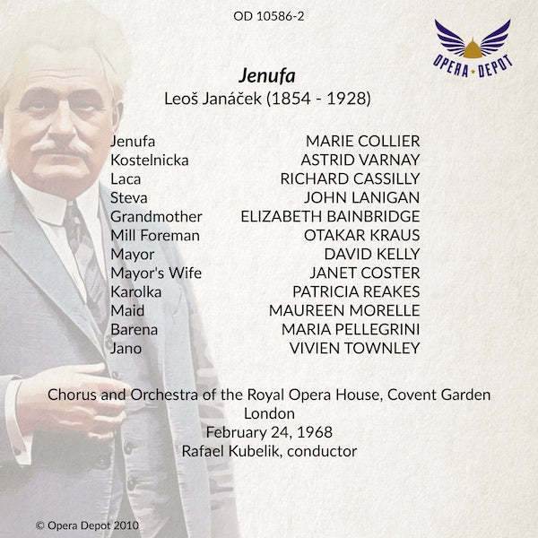 Janacek: Jenufa (In English) - Collier, Varnay, Cassilly, Lanigan, Bainbridge; Kubelik.  London, 1968