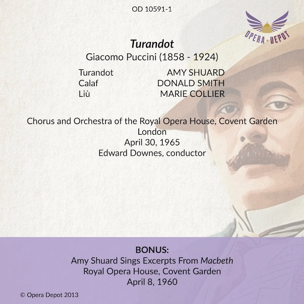 Puccini: Turandot (excerpts) - Shuard, Smith, Collier; Downes.  London, 1965.