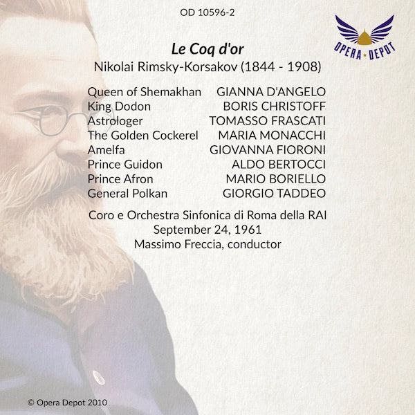 Rimsky-Korsakov: Le Coq d'or (In Italian) - Christoff, D'Angelo, Frascati, Monacchi; Freccia.  Roma, 1961