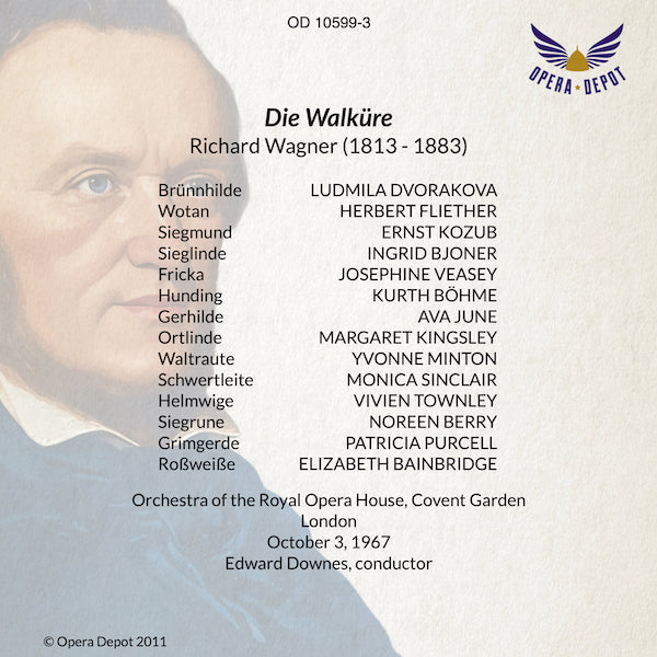 Wagner: Die Walküre - Dvorakova, Fliether, Bjoner, Kozub, Veasey, Böhme; Downes.  London, 1967