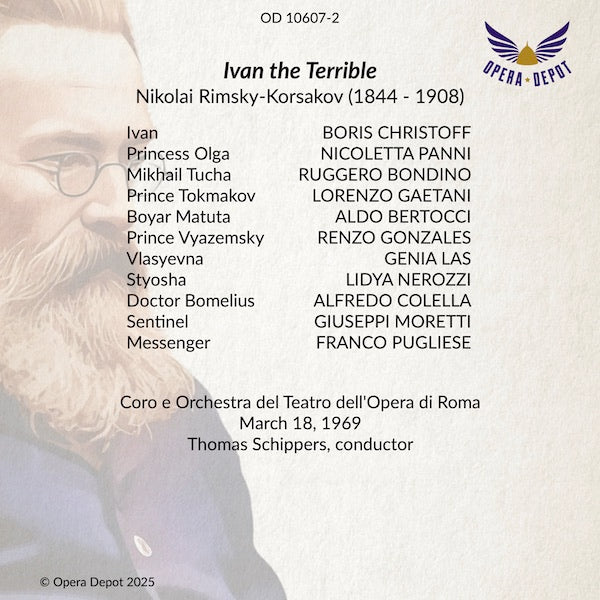 Rimsky-Korsakov: Ivan the Terrible (In Italian) - Christoff, Panni, Bondoni, Gaetani; Schippers.  Roma, 1969