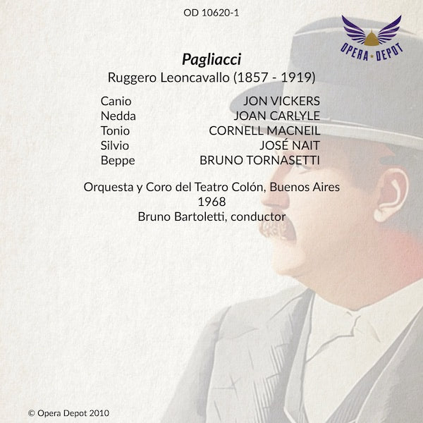 Leoncavallo: I Pagliacci - Vickers, Carlyle, MacNeil, Nait; Bartoletti. Buenos Aires, 1969