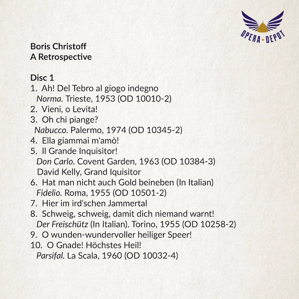 Compilation: Boris Christoff - Arias and Excerpts from Norma, Nabucco, Don Carlo, Fidelio and more!