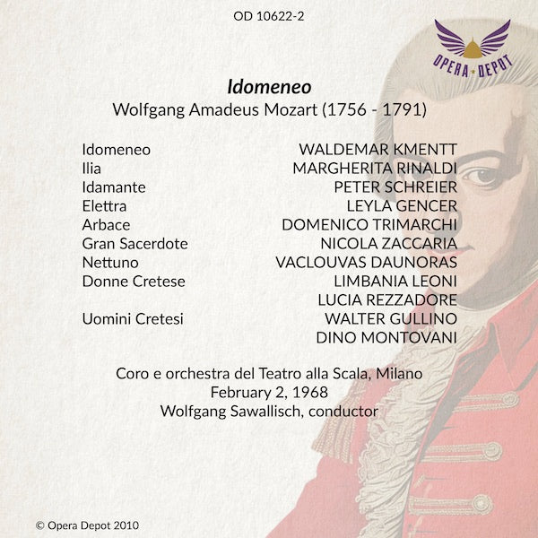 Mozart: Idomeneo - Kmentt, Gencer, Rinaldi, Schreier, Trimarchi; Sawallisch.  La Scala, 1968