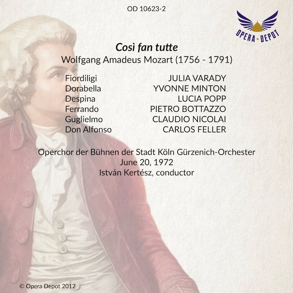 Mozart: Così fan tutte - Varady, Minton, Popp, Bottazzo, Nicolai, Feller; Kertész. Köln, 1972