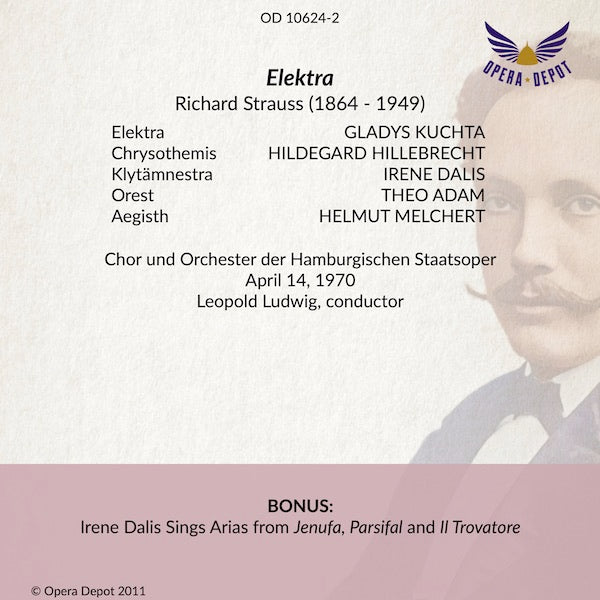 Strauss: Elektra - Kuchta, Dalis, Hillebrecht, Melchert, Adam; Ludwig.  Hamburg, 1970