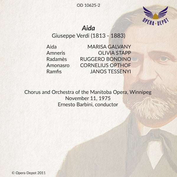 Verdi: Aida - Galvany, Stapp, Bondino, Opthof; Barbini.  Winnipeg, 1975