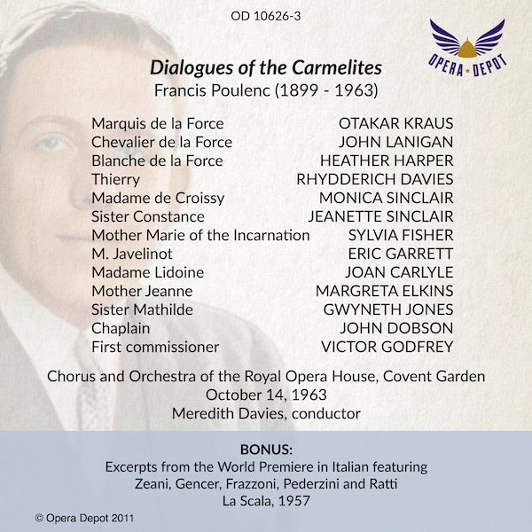 Poulenc: Dialogues of the Carmelites (In English) - Harper, J. Sinclair, Fisher, Jones; Davies. London, 1966