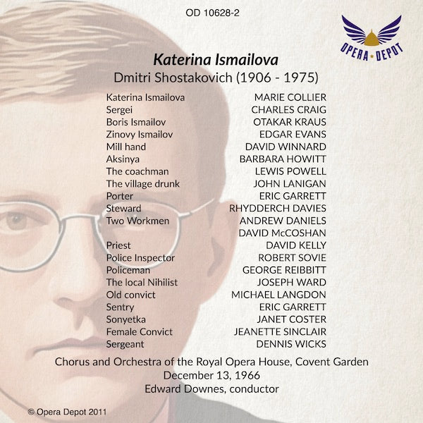 Shostakovich: Katerina Ismailova (In English) - Collier, Craig, Kraus, Kelly, Langdon; Downes. London, 1966