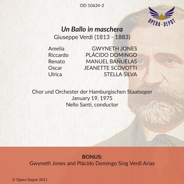 Verdi: Un Ballo in Maschera - Jones, Domingo, Banuelas, Scovotti, Silva; Santi.  Hamburg, 1975