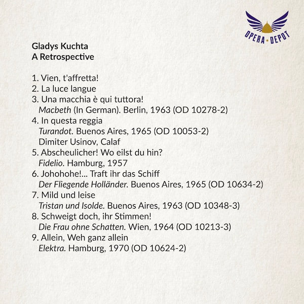 Compilation: Gladys Kuctha - Arias and excerpts from Macbeth, Turandot, Fidelio and more