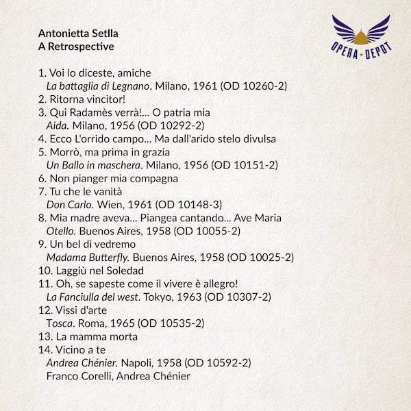 Compilation: Antonietta Stella - Featuring arias and excerpts from Aida, Un Ballo in maschera, Don Carlo and more