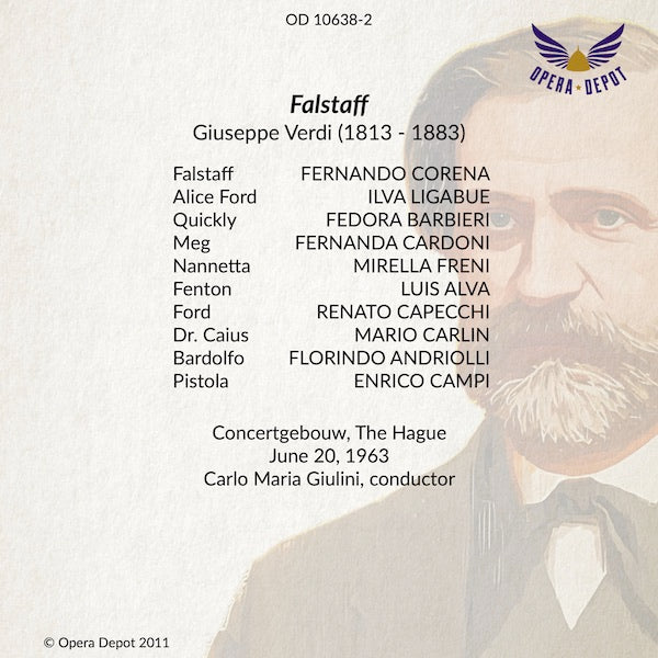 Verdi: Falstaff - Corena, Ligabue, Freni, Barbieri, Alva, Capecchi; Giulini. The Hague.  1963