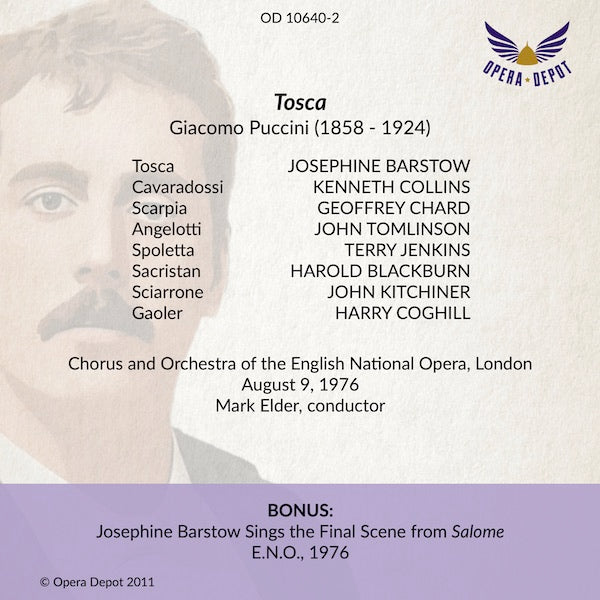 Puccini: Tosca (In English) - Barstow, Collins, Chard, Tomlinson; Elder.  London, 1976
