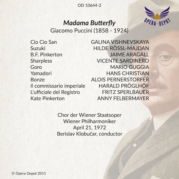 Puccini: Madama Butterfly - Vishnevskaya, Aragall, Rössl-Majdan, Sardinero; Klobucar.  Wien, 1972