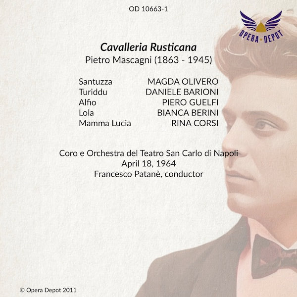 Mascagni: Cavalleria Rusticana - Olivero, Barioni, Guelfi, Berini; Patanè.  Napoli, 1964