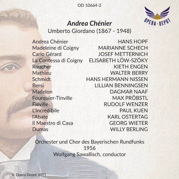 Giordano: Andrea Chenier (In German) - Hopf, Schech, Metternich; Sawallisch.  München, 1956