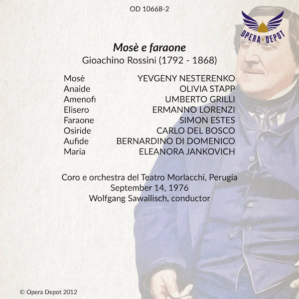 Rossini: Mose e Faraone - Nesterenko, Stapp, Estes, Grilli; Sawallisch.  Perugia, 1976