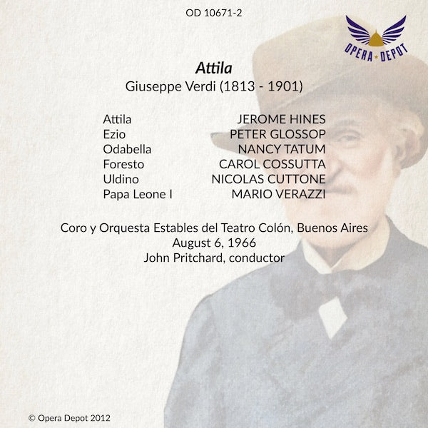 Verdi: Attila - Hines, Tatum, Glossop, Cossutta; Pritchard.  Buenos Aires, 1966