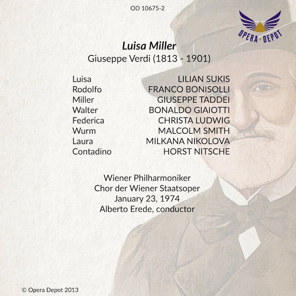 Verdi: Luisa Miller - Sukis, Bonisolli, Ludwig, Taddei, Giaiotti, Smith; Erede.  Wien, 1974