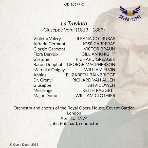Verdi: La Traviata - Cotrubas, Carreras, Braun; Pritchard.  London, 1974