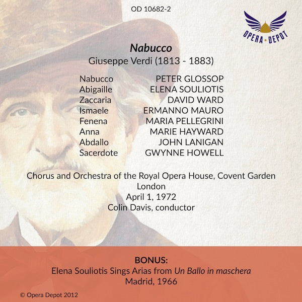 Verdi: Nabucco - Glossop, Souliotis, Ward, Mauro; Davis.  London, 1972