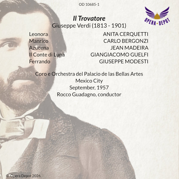 Verdi: Il Trovatore (excerpts) - Cerquetti, Bergonzi, Madeira, Guelfi; Guadagno.  Mexico City, 1957