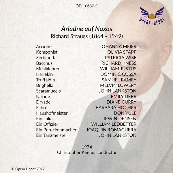Strauss: Ariadne auf Naxos (In German & English) - J. Meier, Stapp, Wise; Keene.  1974