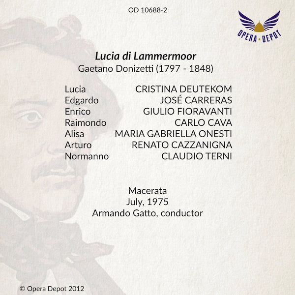Donizetti: Lucia di Lammermoor - Deutekom, Carreras, Fioravanti, Cava; Gatto.  Macerata, 1975