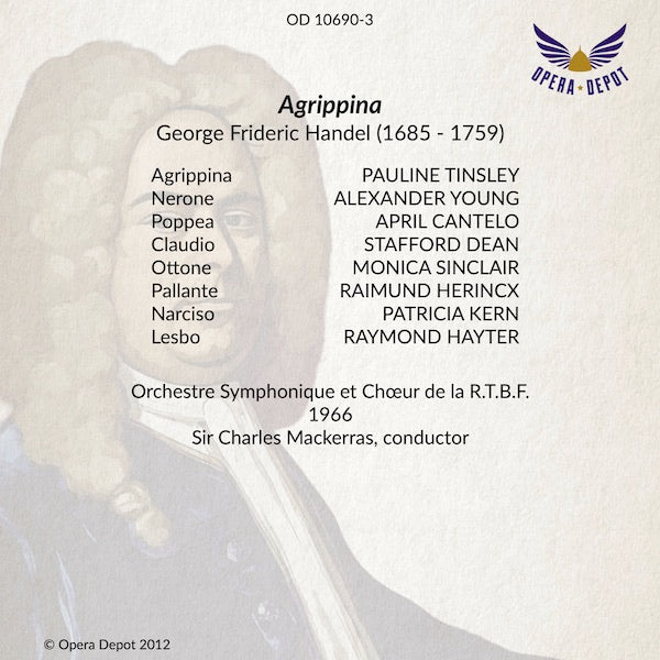 Handel: Agrippina - Tinsley, Young, Sinclair, Dean, Herincx; Mackerras.  French Radio, 1966