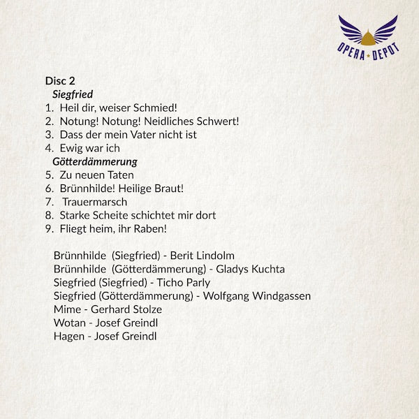 Wagner: Der Ring des Nibelungen - (EXCERPTS)  Kuchta/Lindholm, Windgassen/Parly, Adam/Greindl; Maazel.  Bayreuth, 1968