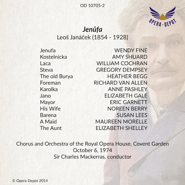 Janacek: Jenufa (In English) - Fine, Shuard, Cochran, Dempsey, Begg, Van Allen; Mackerras.  London, 1974