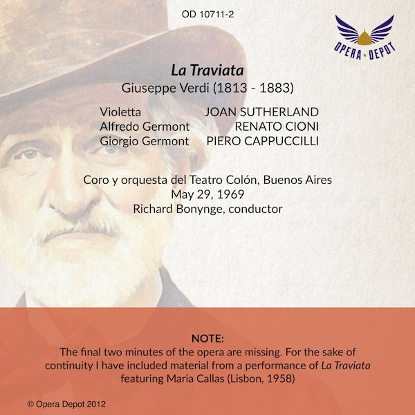 Verdi: La Traviata - Sutherland, Cioni, Cappuccilli; Bonynge.  Buenos Aires, 1969